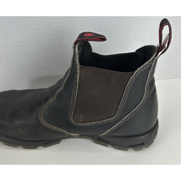 Redback Distressed Steel Toe Boots USBOK Red Back Elastic Brown Men's Size 14 - Picture 8 of 16